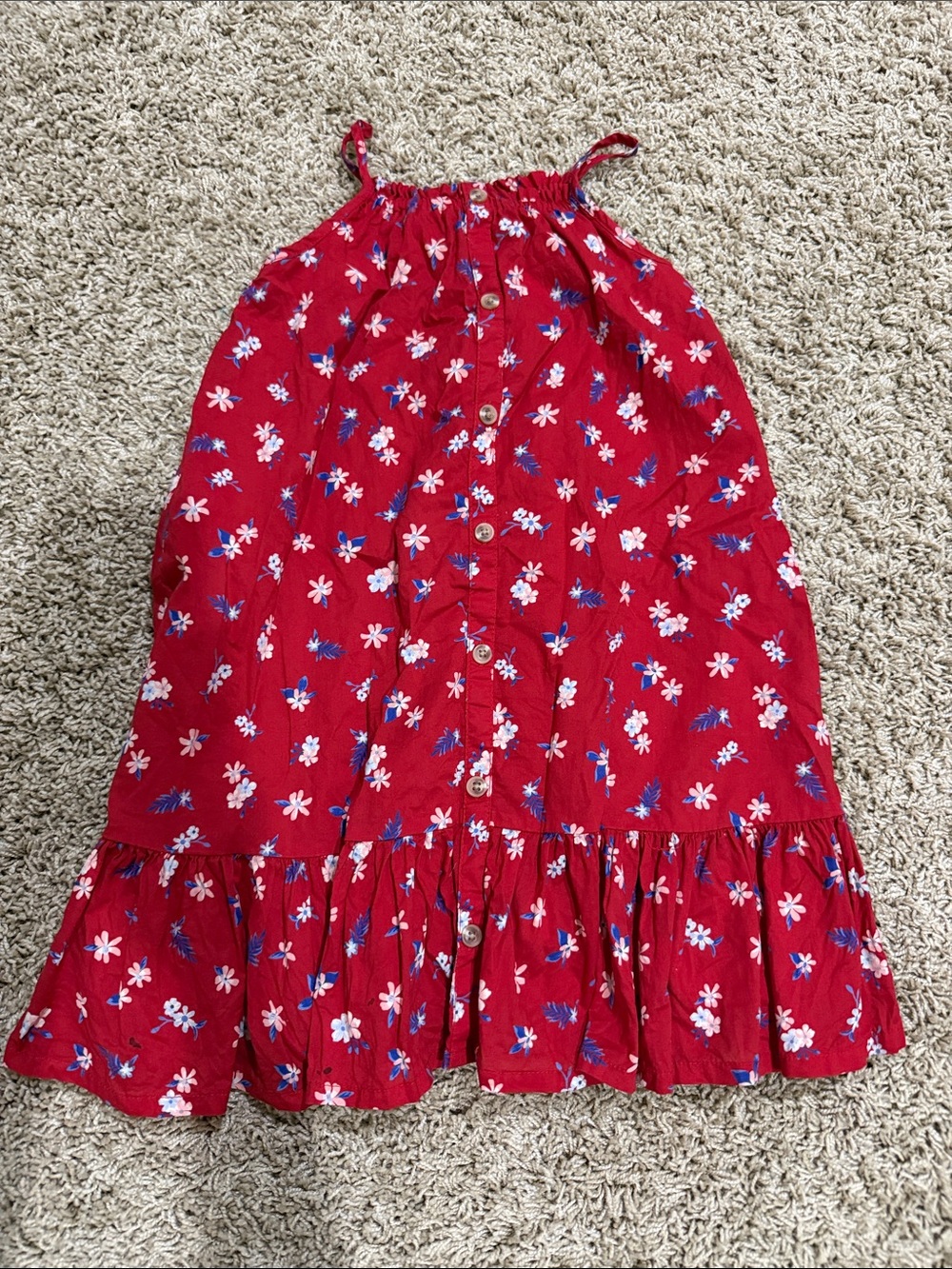 Old Navy Red Floral Button-Front Sundress